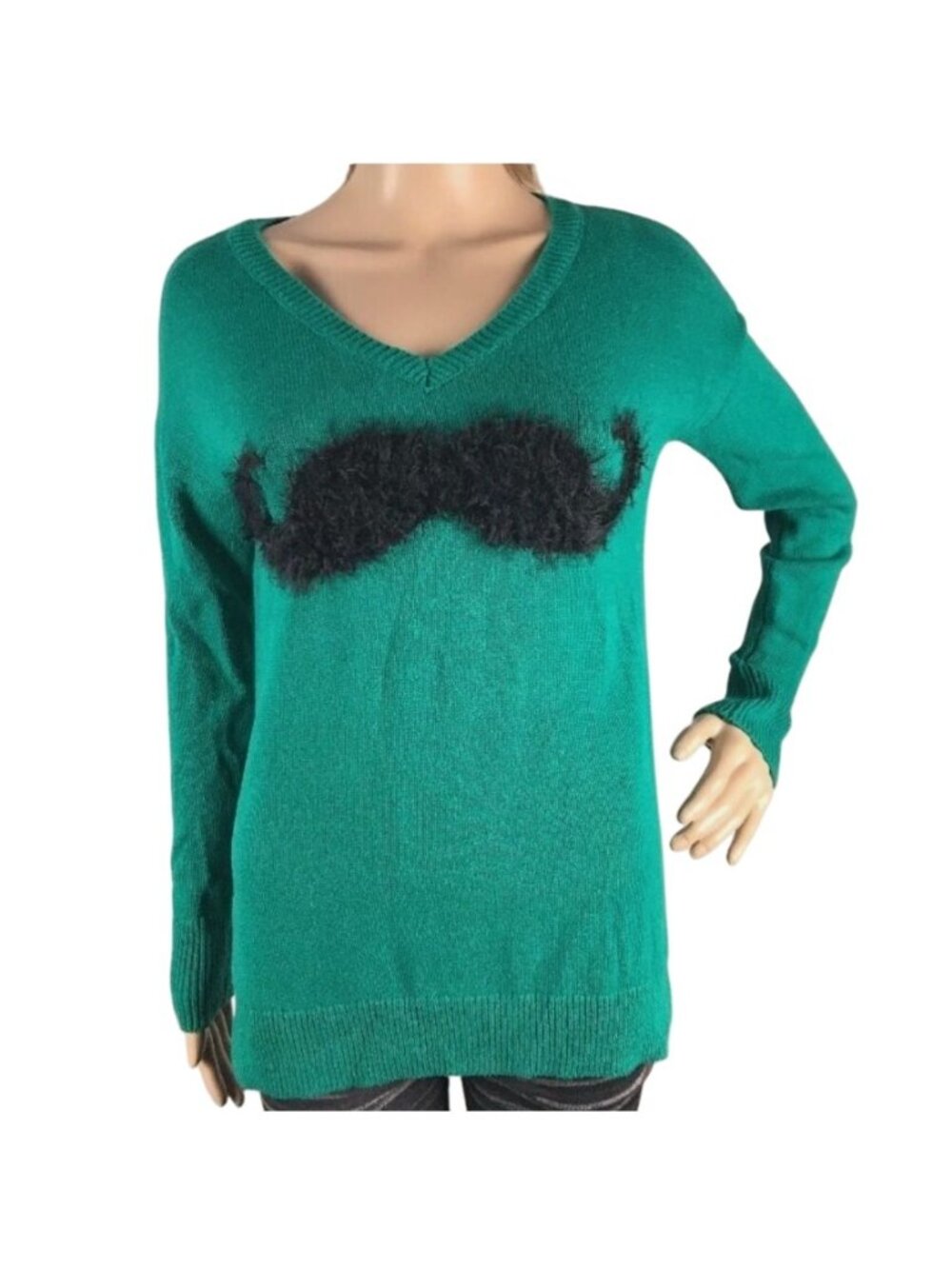 Copper Key Moustache Sweater Teal Green Small 100% Cotton Jacksonville Jaguars
